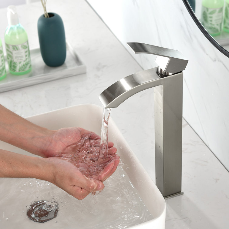 Brushed Nickel Single Handle Vessel Sink Faucet