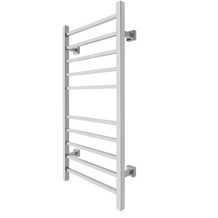 Polished Stainless Steel Wall-Mounted 10-Bar Towel Warmer