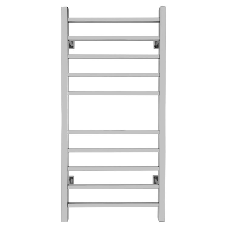 Polished Stainless Steel Wall-Mounted 10-Bar Towel Warmer