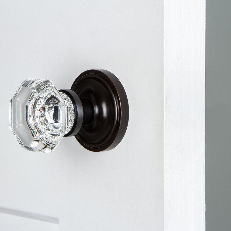 Timeless Bronze Octagonal Crystal Single Dummy Door Knob