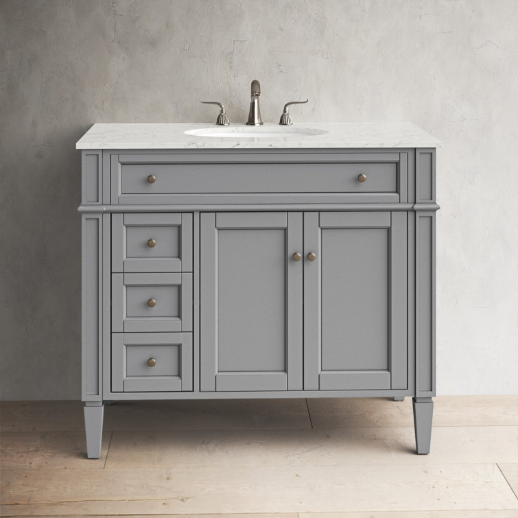 Park Avenue Classic Grey 40" Marble Top Single Vanity Set