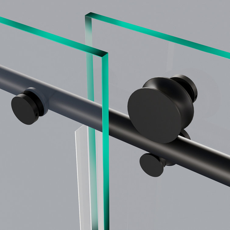Eclipse 60" Matte Black Frameless Sliding Tub Door