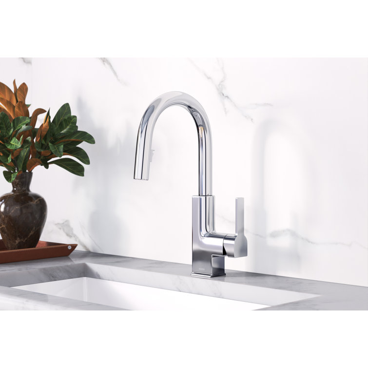 Chrome Modern Pull-Down Single Handle Kitchen Faucet