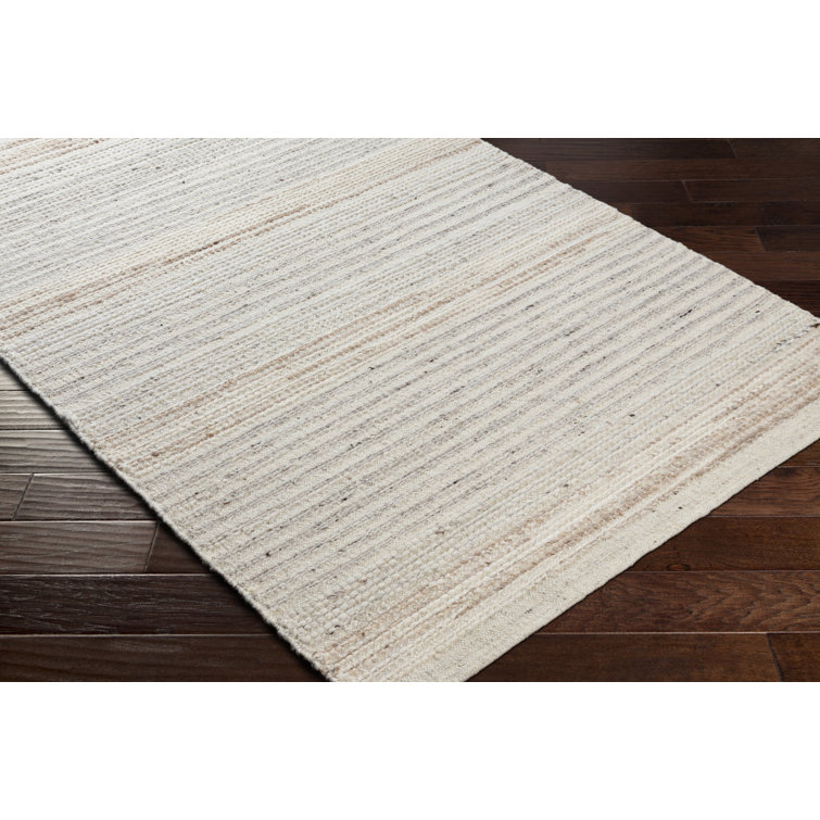 Handmade Gray and Beige Wool Flat Woven Rug 2' x 3'