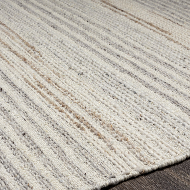 Handmade Gray and Beige Wool Flat Woven Rug 2' x 3'