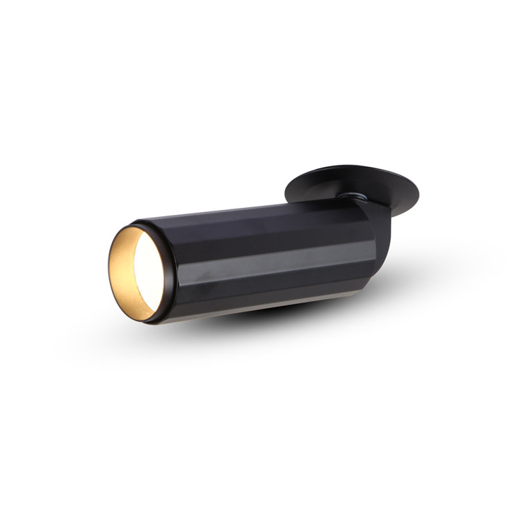 Orbit Series Black Aluminum LED Adjustable Flush Spotlight
