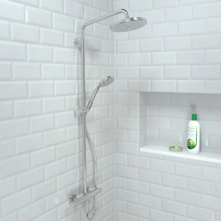 Chrome Adjustable Height Multi-Head Shower System