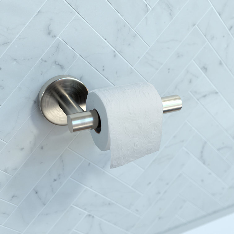 Brushed Nickel Modern Wall Mount Spare Toilet Paper Holder