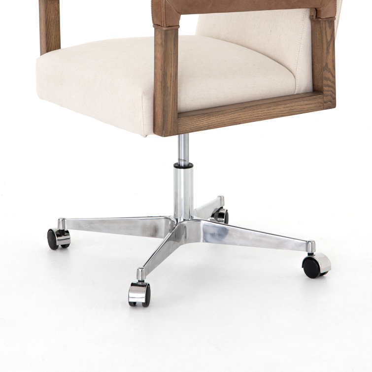 Harbor Natural Cream Leather-Wrapped Conference Chair