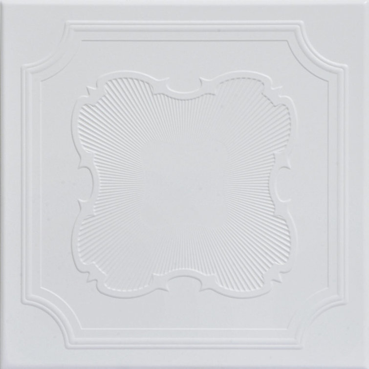 Ultra Pure White Faux Tin Glue-Up Ceiling Tile