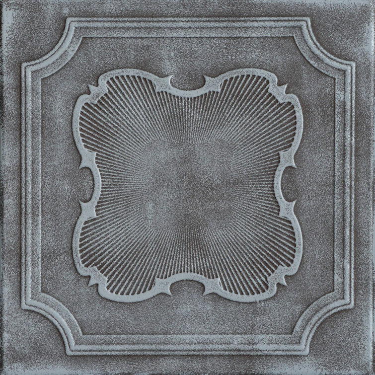 Moss Gray Faux Tin 2x2 Polystyrene Glue-Up Ceiling Tile