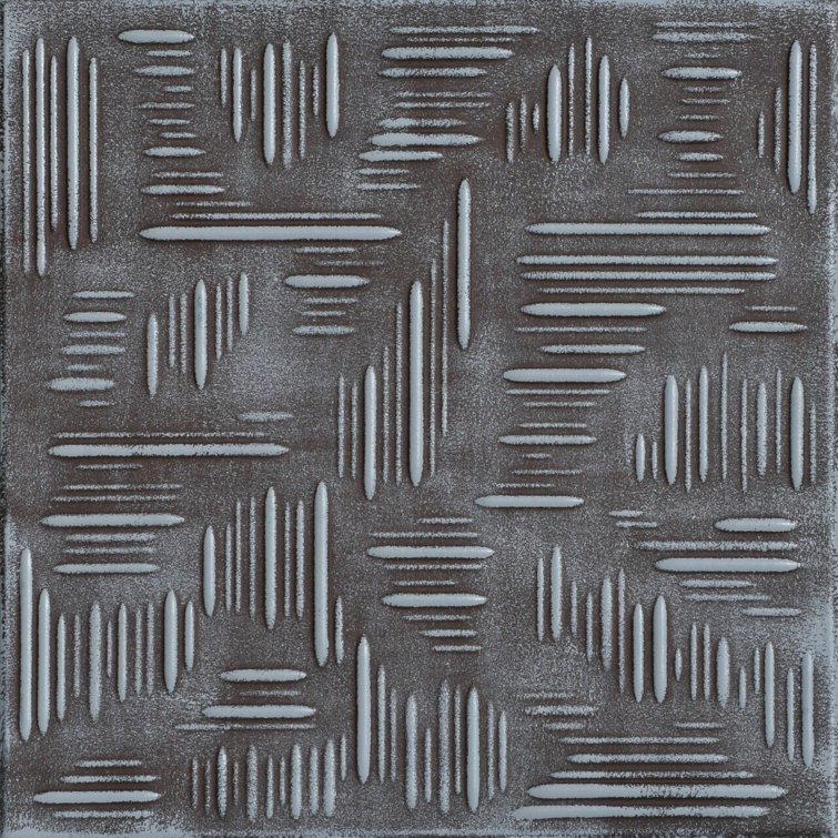 Moss Gray Textured Polystyrene Glue-up Ceiling Tiles, 8-Pack