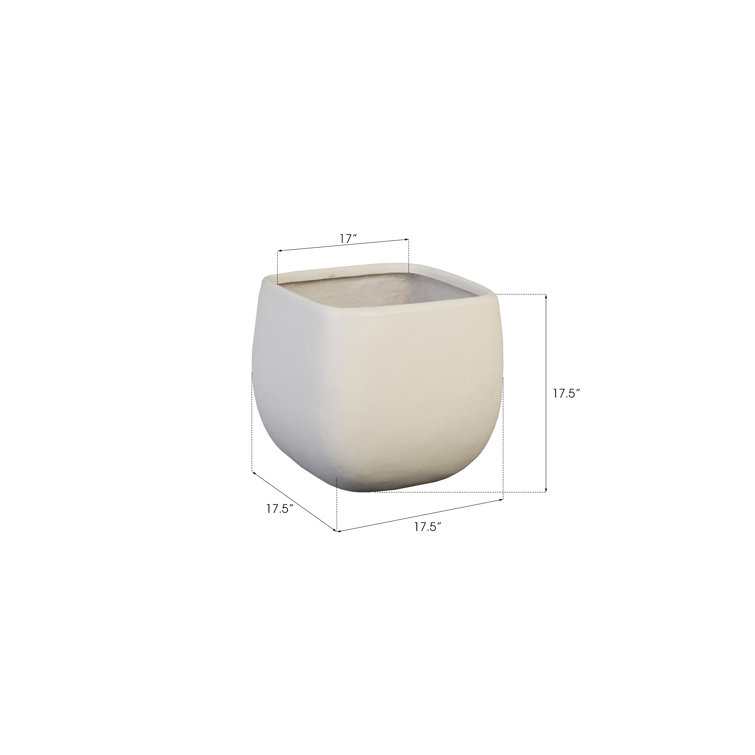 Modern Elegance 17.5" White Square Planter for Indoor/Outdoor