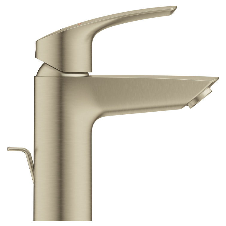 Brushed Nickel Single Hole Bathroom Faucet with Ergonomic Handle