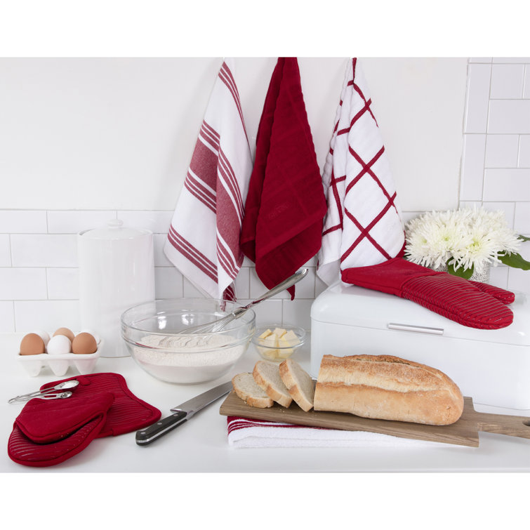 Blue Terry Cotton Kitchen Towel Set, 17" x 30"
