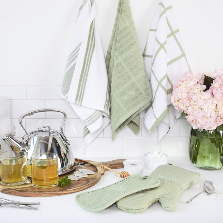 Blue Terry Cotton Kitchen Towel Set, 17" x 30"