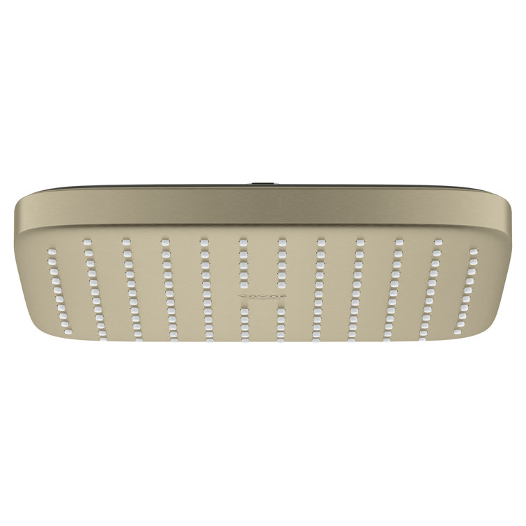 Brushed Nickel Square Rain Shower Head with DreamSpray