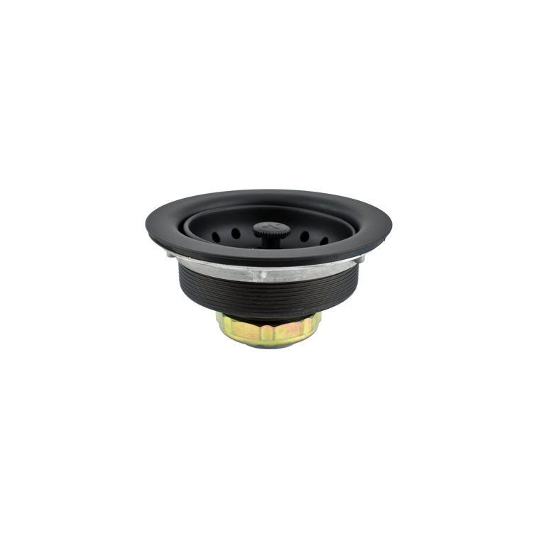 Black Stainless Steel Kitchen Sink Strainer with Fixed Post Basket