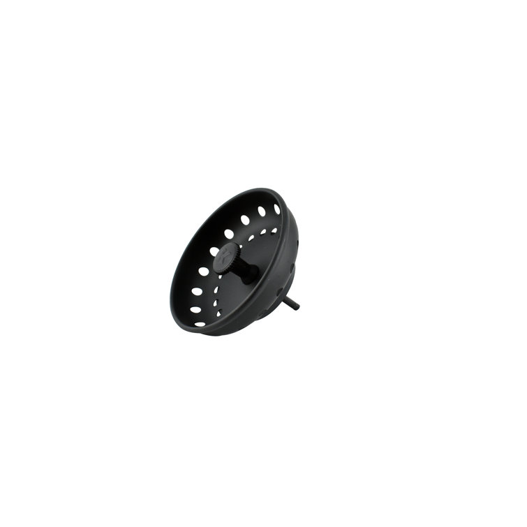 Black Stainless Steel Kitchen Sink Strainer with Fixed Post Basket
