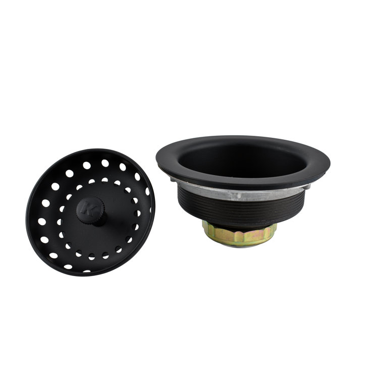 Black Stainless Steel Kitchen Sink Strainer with Fixed Post Basket