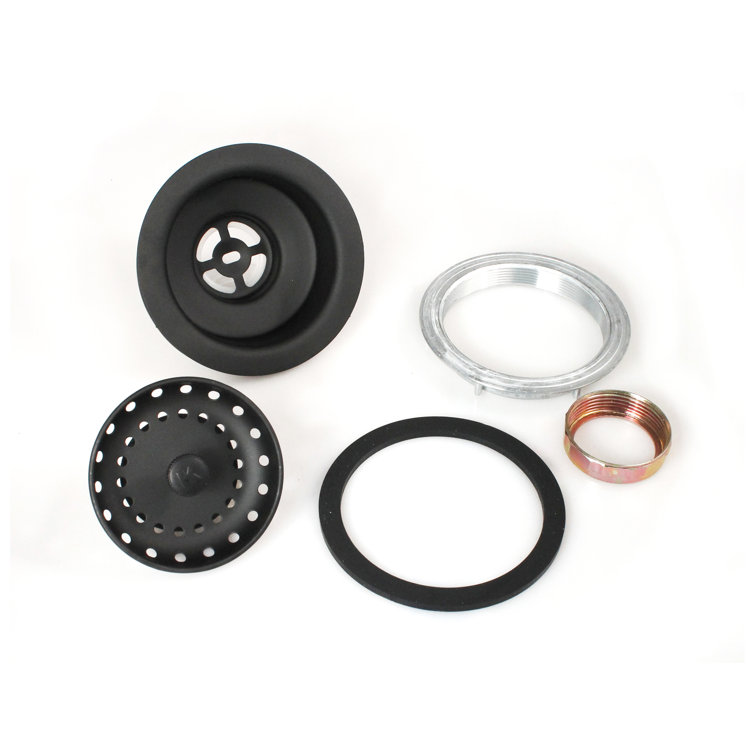 Black Stainless Steel Kitchen Sink Strainer with Fixed Post Basket