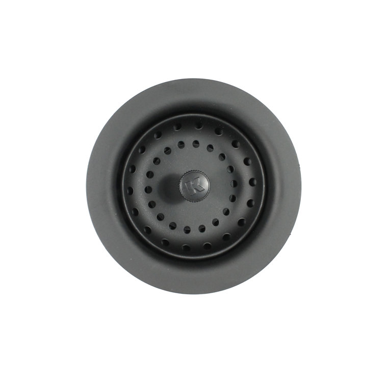 Black Stainless Steel Kitchen Sink Strainer with Fixed Post Basket