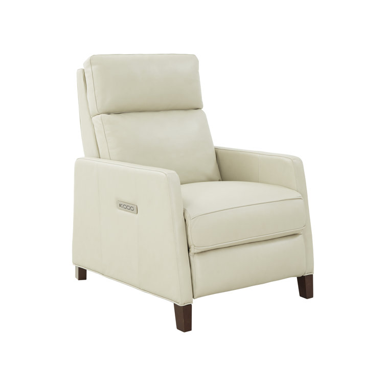 Barone Parchment Zero Gravity Leather Power Recliner with USB