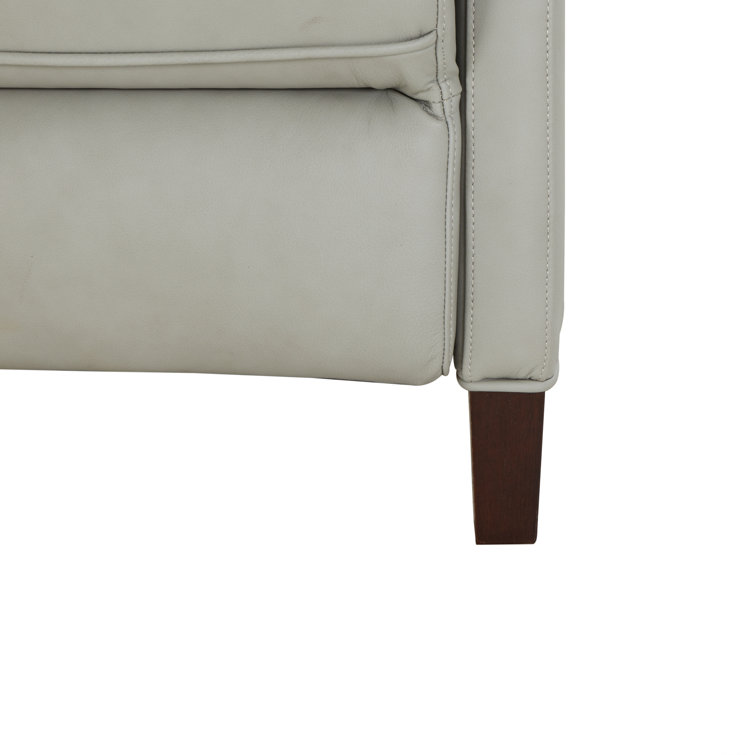 Corbett Chromium Gray Leather Recliner Chair