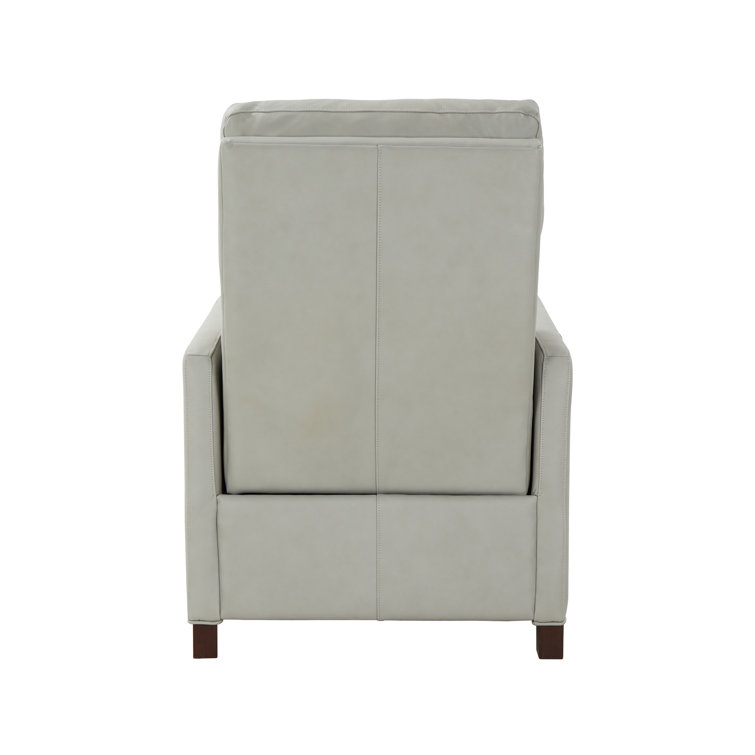 Corbett Chromium Gray Leather Recliner Chair