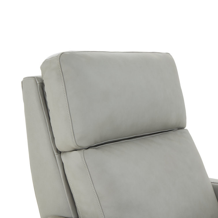 Corbett Chromium Gray Leather Recliner Chair