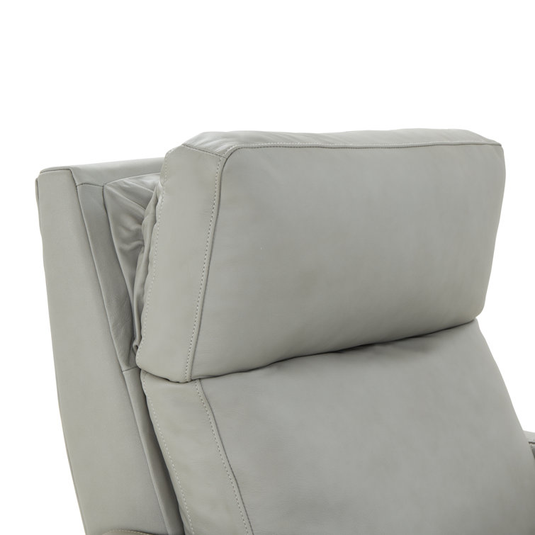 Corbett Chromium Gray Leather Recliner Chair