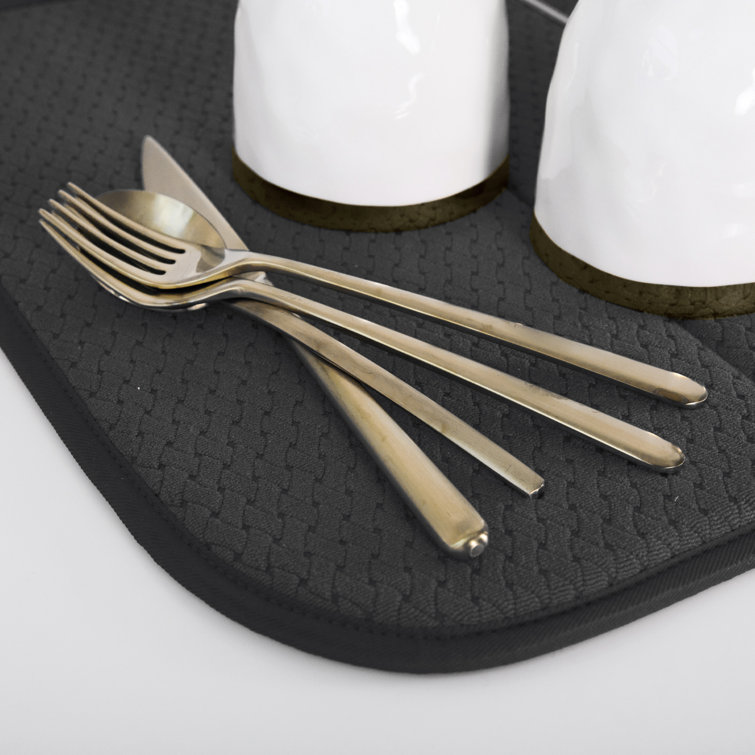 Black Foldable Microfiber Dish Drying Mat 16" x 28"