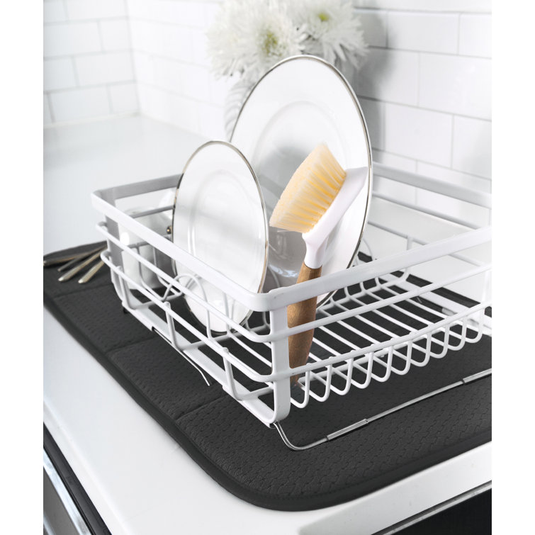 Black Foldable Microfiber Dish Drying Mat 16" x 28"
