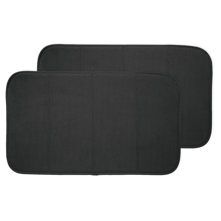 Black Foldable Microfiber Dish Drying Mat 16" x 28"