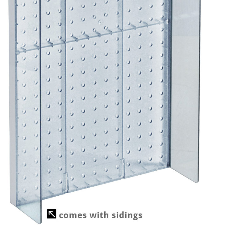 44" Tall Purple Plastic Pegboard Display with Clear Wings