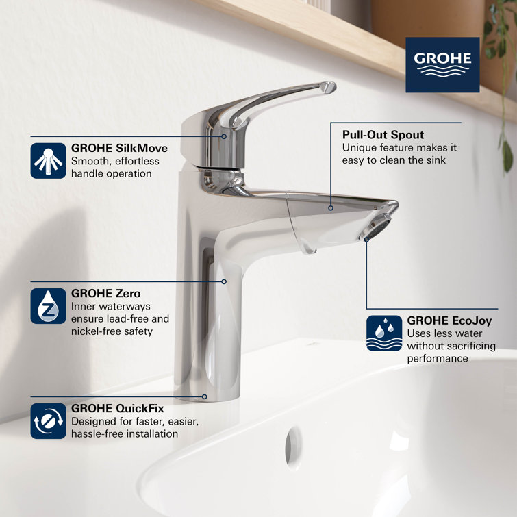 Eurosmart Chrome Single-Handle Pull-Out Bathroom Faucet