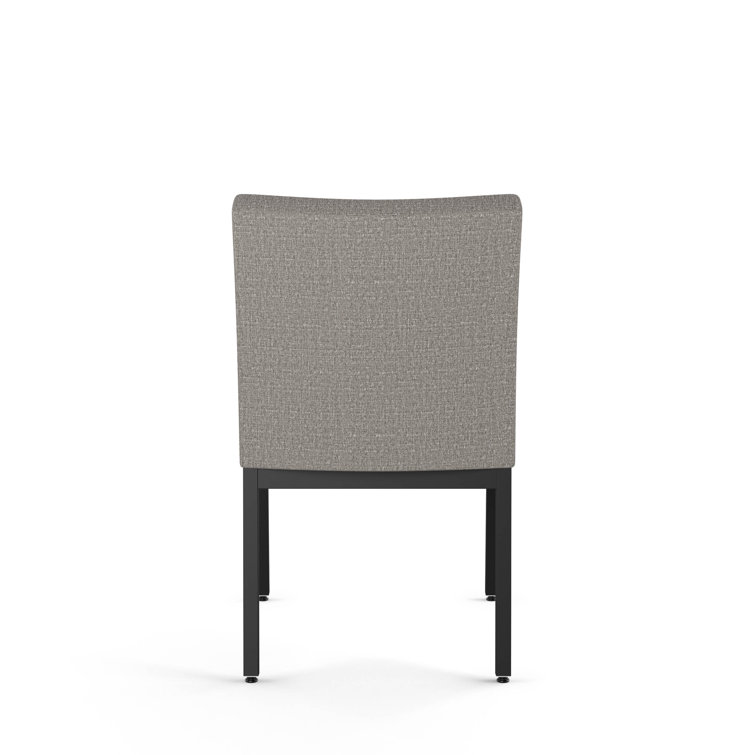 Reaves Black Laminate Dining Table with Silver Gray Chairs