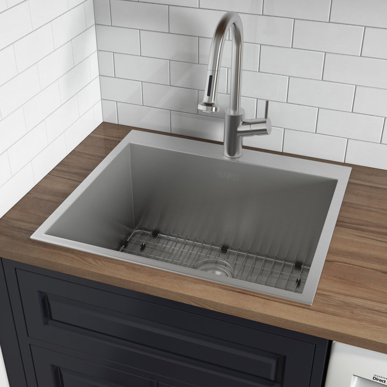 Ruvati 22" x 22" Stainless Steel Drop-In Utility Sink
