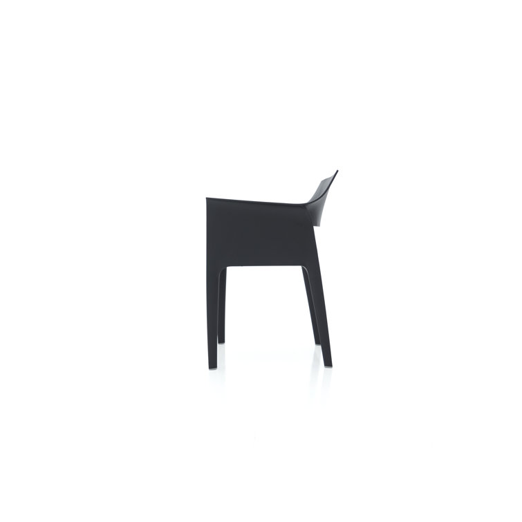 Pedrera Black Resin Outdoor Dining Chair with Cushion