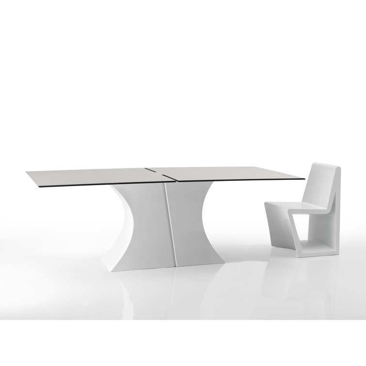 Elegant White Polyethylene Armless Outdoor Dining Chair