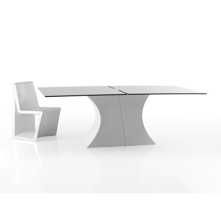 Elegant White Polyethylene Armless Outdoor Dining Chair