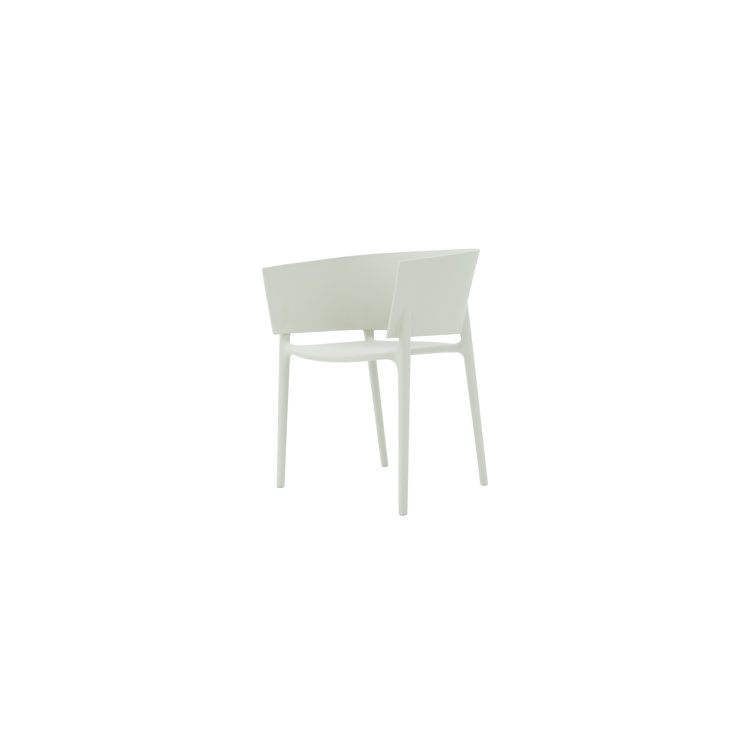 Ecru Matte Polypropylene Modern Dining Armchair by Eugeni Quitllet