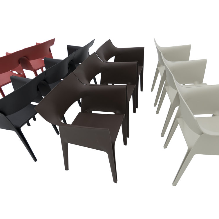 Pedrera Black Resin Outdoor Dining Chair with Cushion