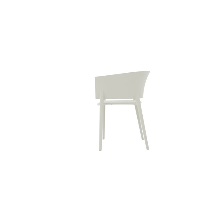 Ecru Matte Polypropylene Modern Dining Armchair by Eugeni Quitllet