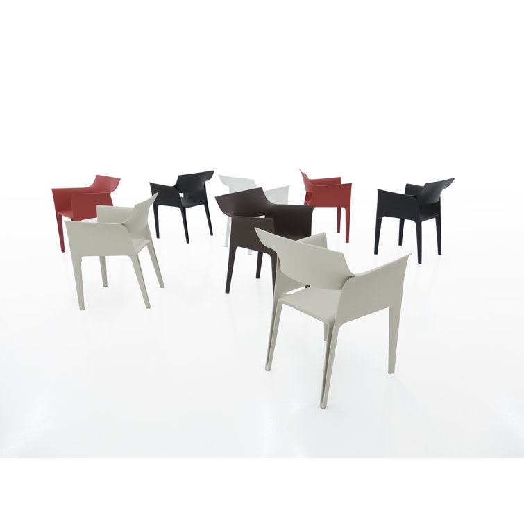 Pedrera Black Resin Outdoor Dining Chair with Cushion
