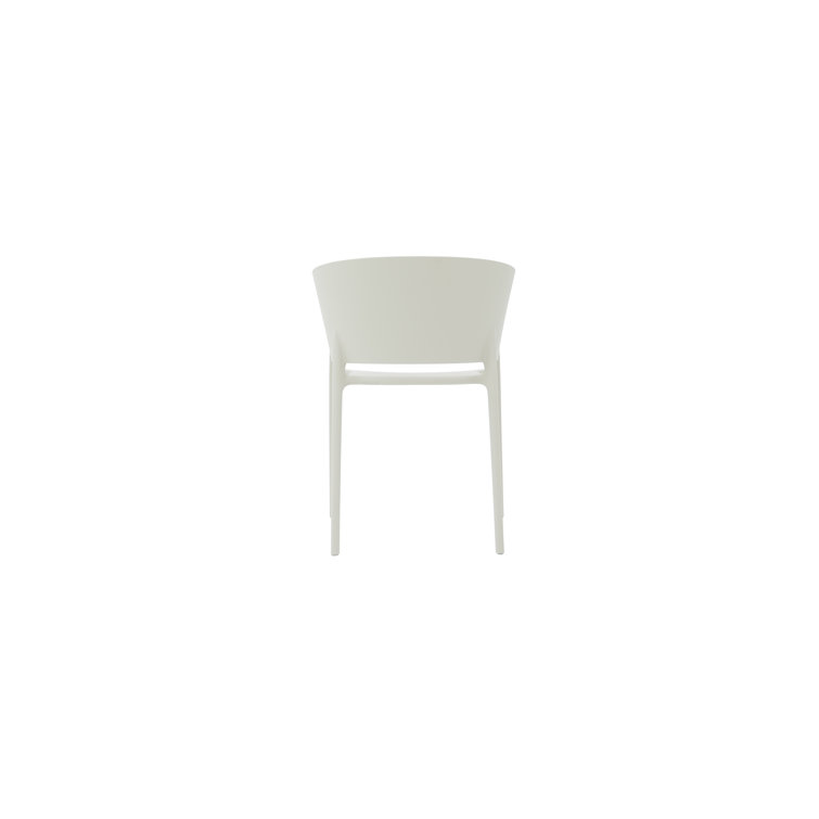 Ecru Matte Polypropylene Modern Dining Armchair by Eugeni Quitllet