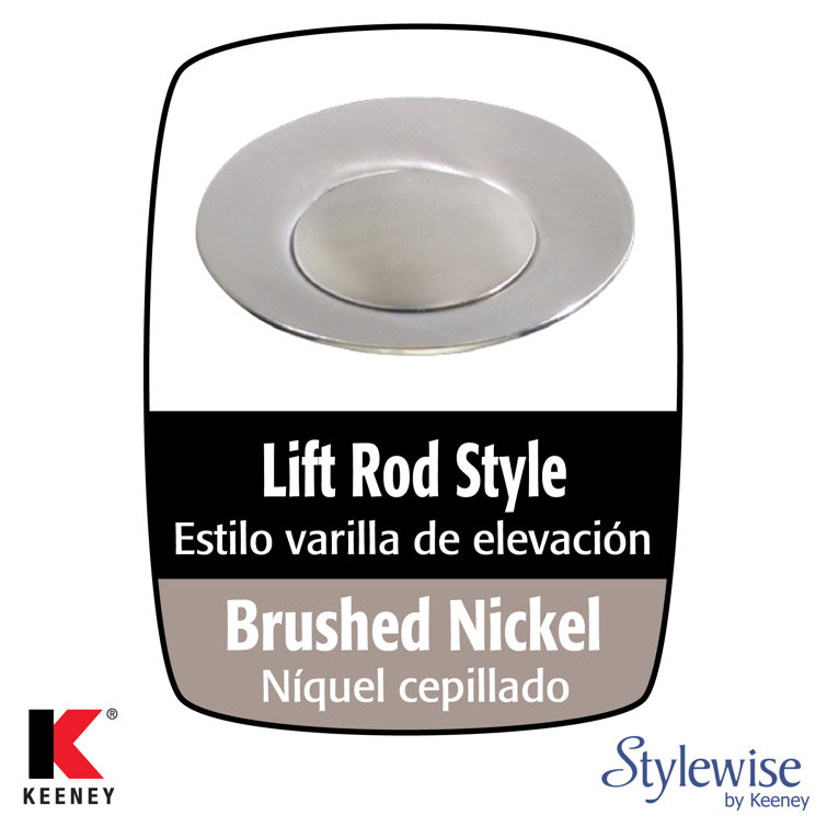 Brushed Nickel Bathroom Sink Pop-Up Drain Assembly