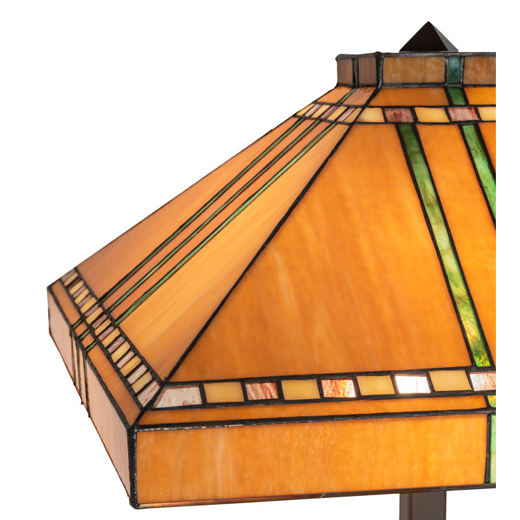 Meyda Tiffany Prairie Corn Mahogany Bronze Stained Glass Floor Lamp