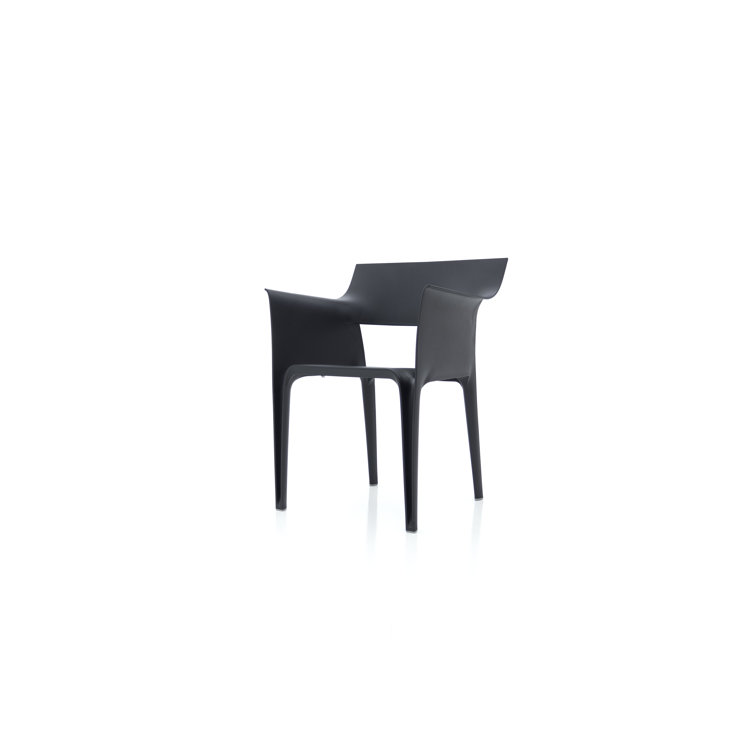 Pedrera Black Resin Outdoor Dining Chair with Cushion