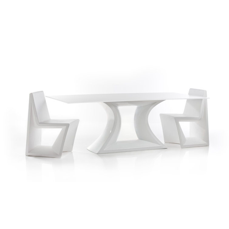 Elegant White Polyethylene Armless Outdoor Dining Chair